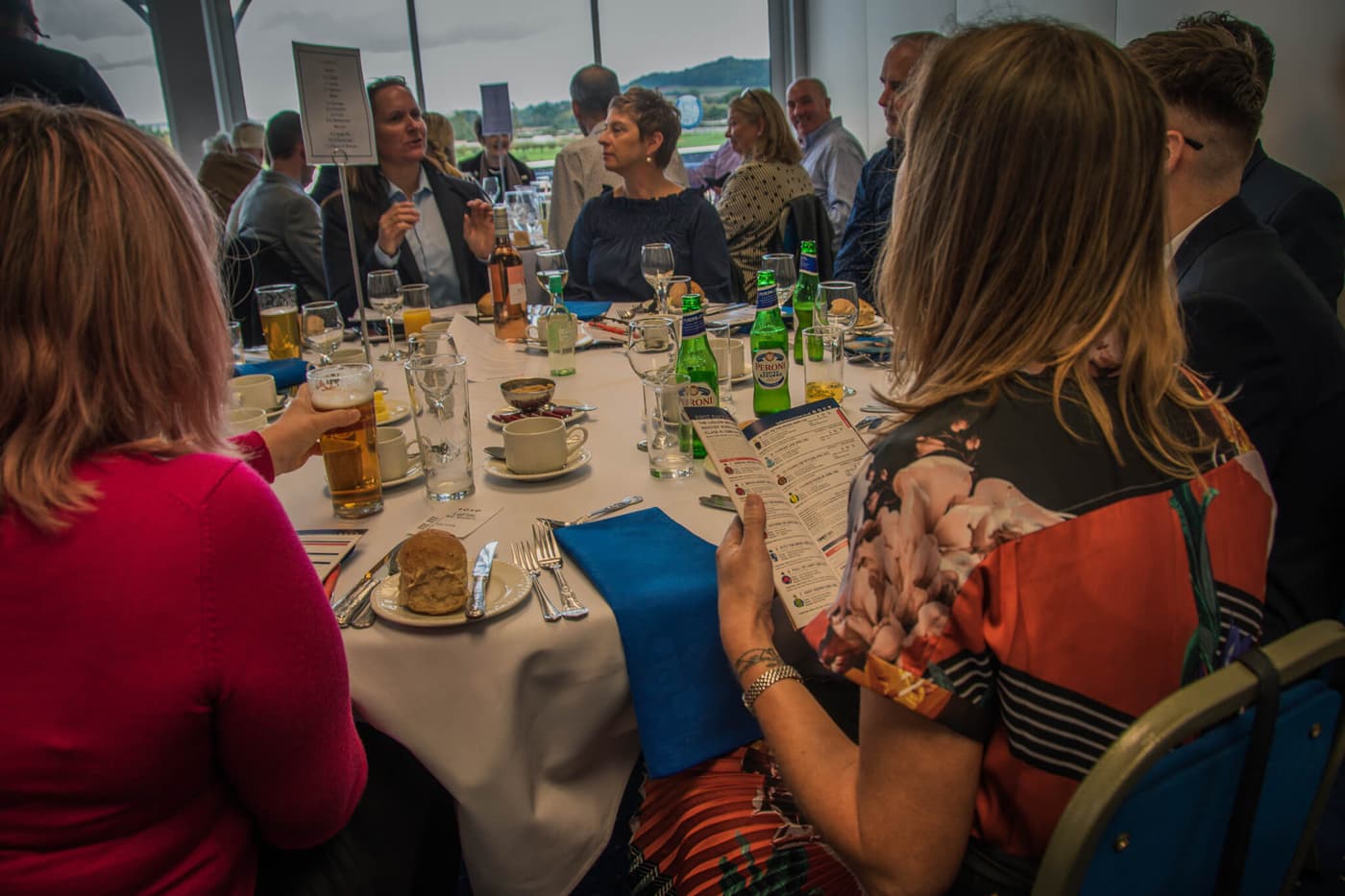 Diners in the Plymouth Stand carvery at Ludlow races