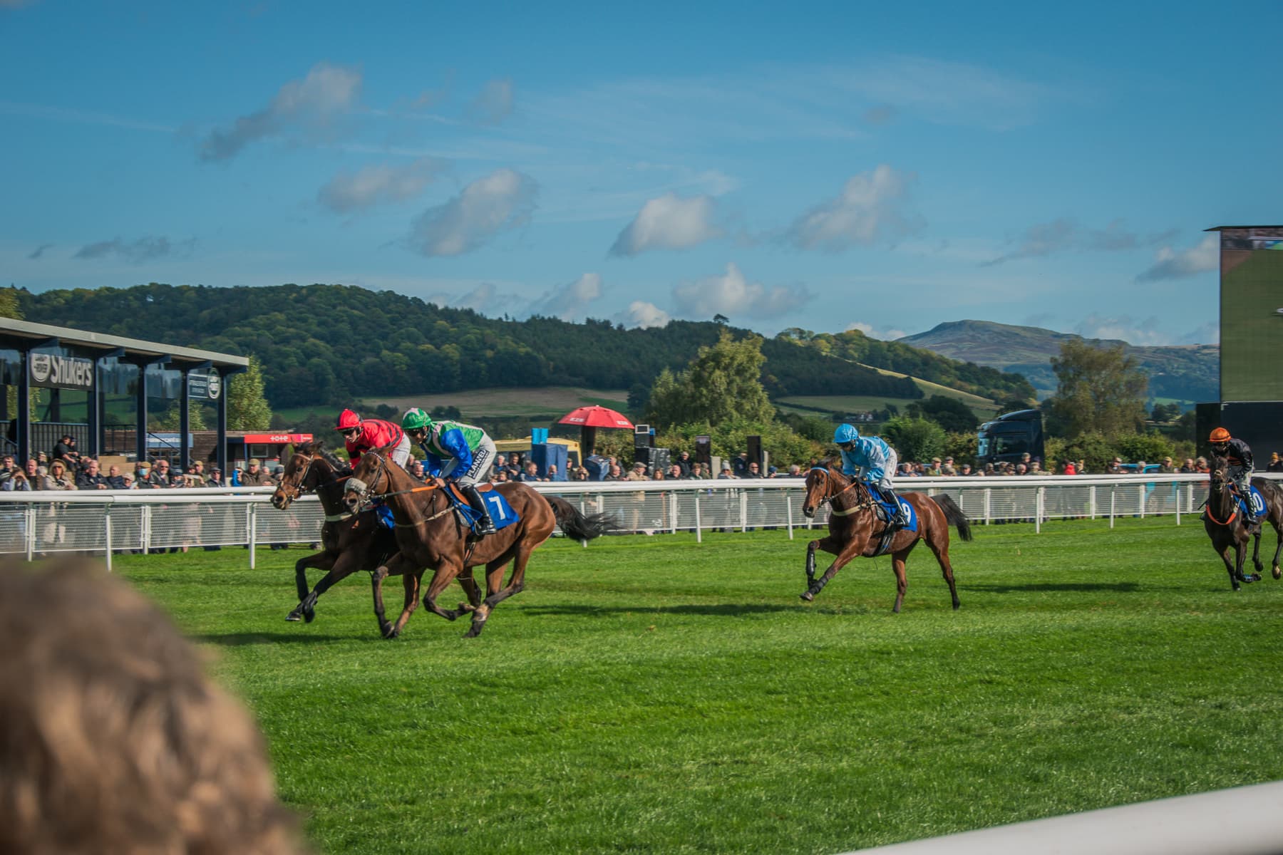 The Shropshire hills beyond the racecourse at Ludlow