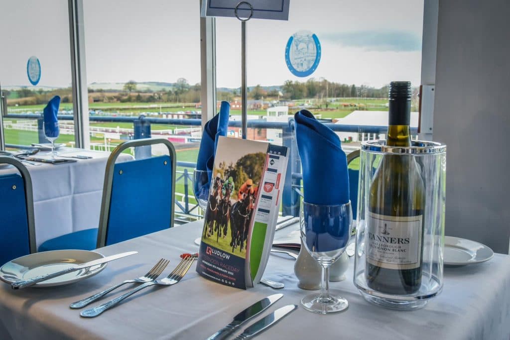 Jubilee Stand restaurant table overlooking the course